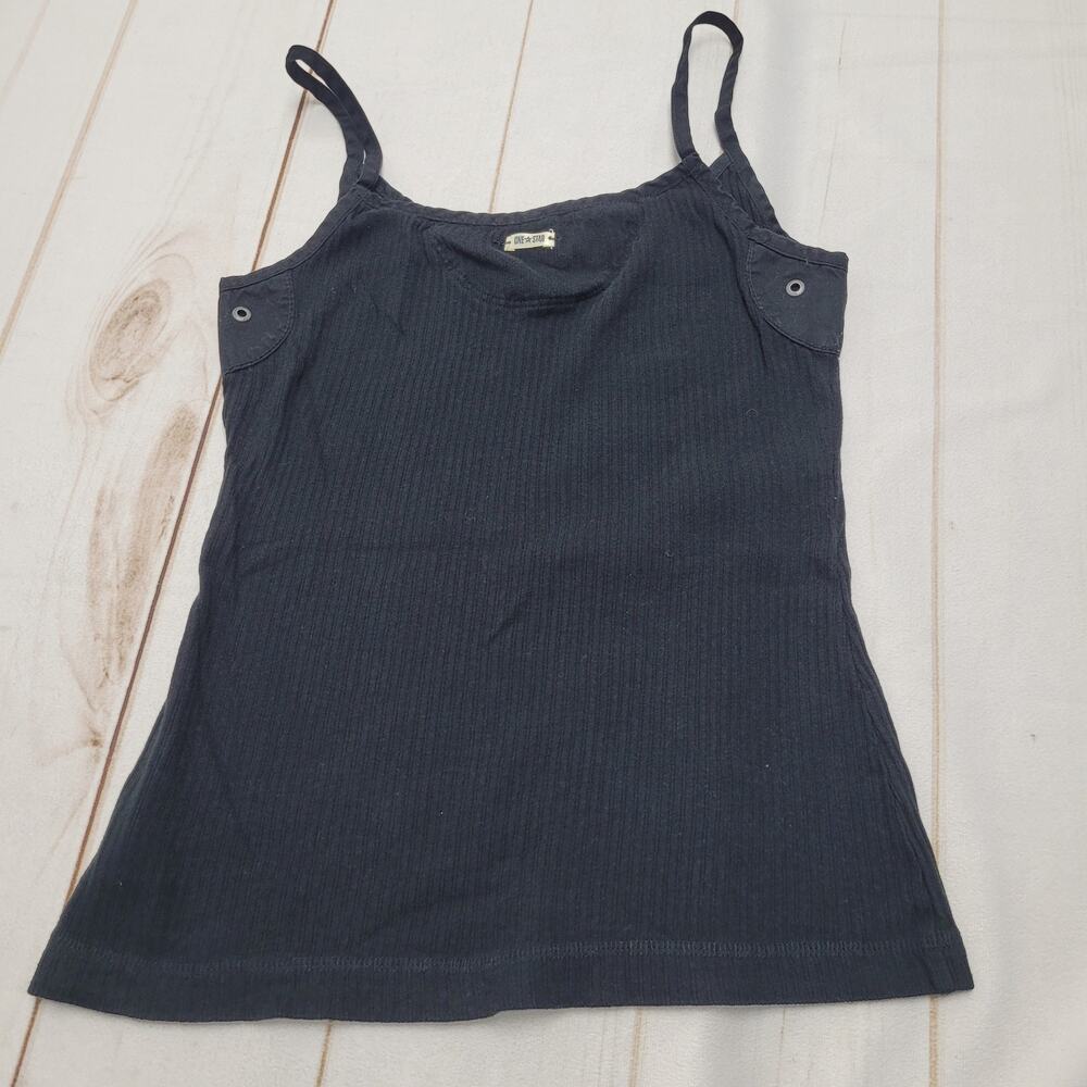 Vintage Y2k converse one star black ribbed spaghetti strap cami tank top